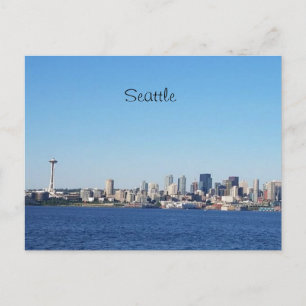 Postal Seattle Washington mira la ciudad desde el agua