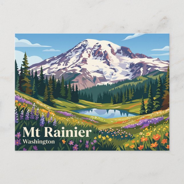 Postal Seattle Washington Mt Rainier EE. UU. (Anverso)