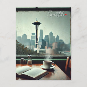 Postal Seattle Washington Rain Love Coffee