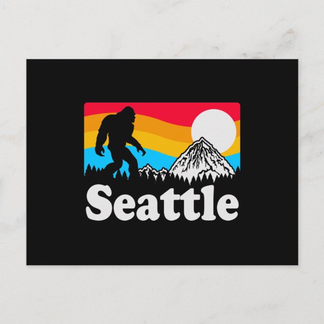 Postal Seattle Washington Retro Bigfoot (Anverso)