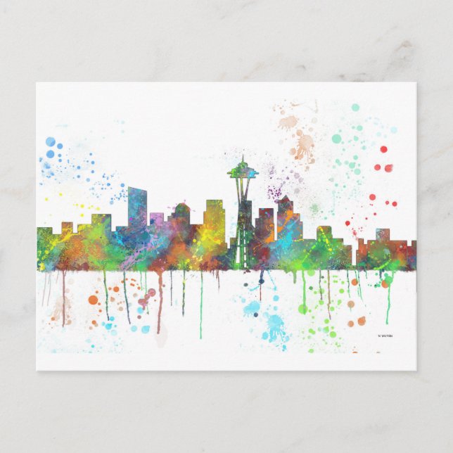 POSTAL SEATTLE WASHINGTON SKYLINE (Anverso)