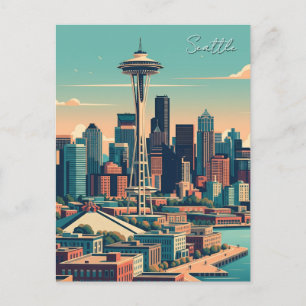 Postal Seattle Washington Vintage
