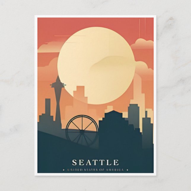 Postal Seattle Washington Vintage Travel America (Anverso)