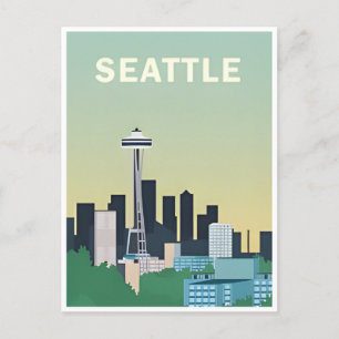 Postal Seattle Washington Vintage Travel America