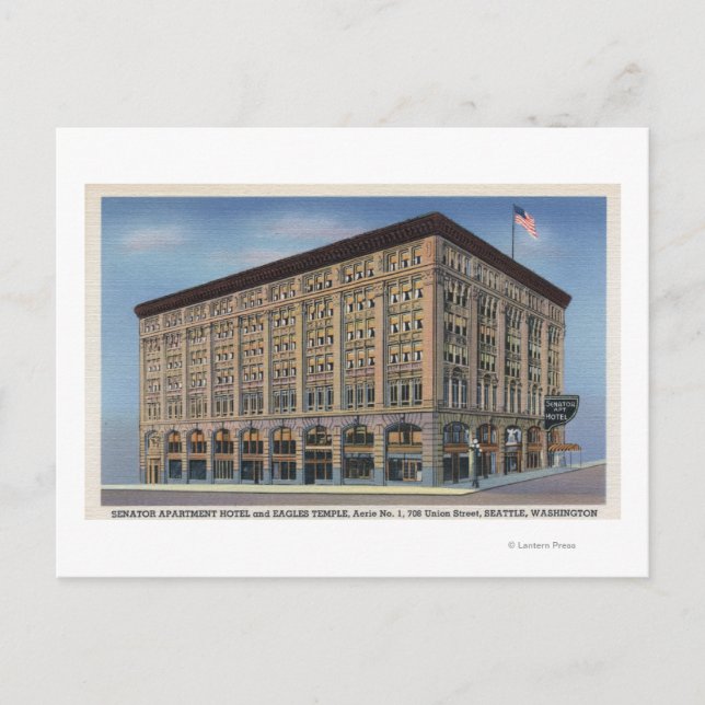 Postal Seattle, Washington - Vista de Apt del Senador (Anverso)