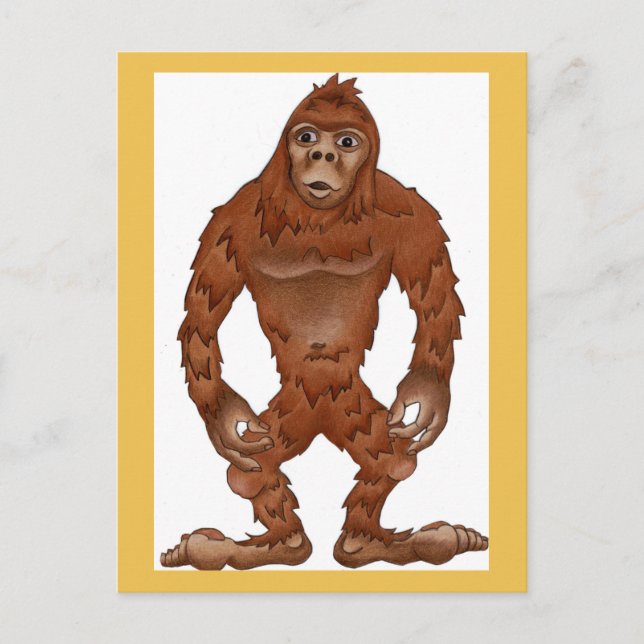 Postal Sebastian sasquach, bigfoot yeti (Anverso)