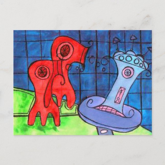 Postal secador de pelo medusa (Anverso)