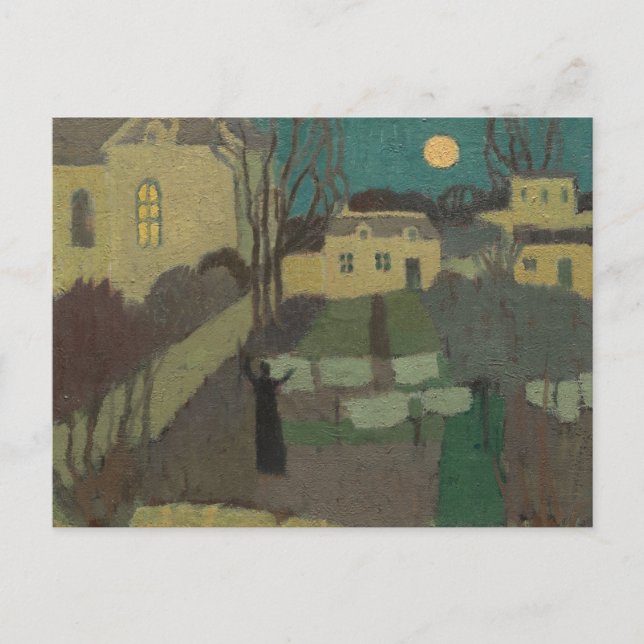 Postal Secando la línea, o Moonrise at Priory: (Anverso)