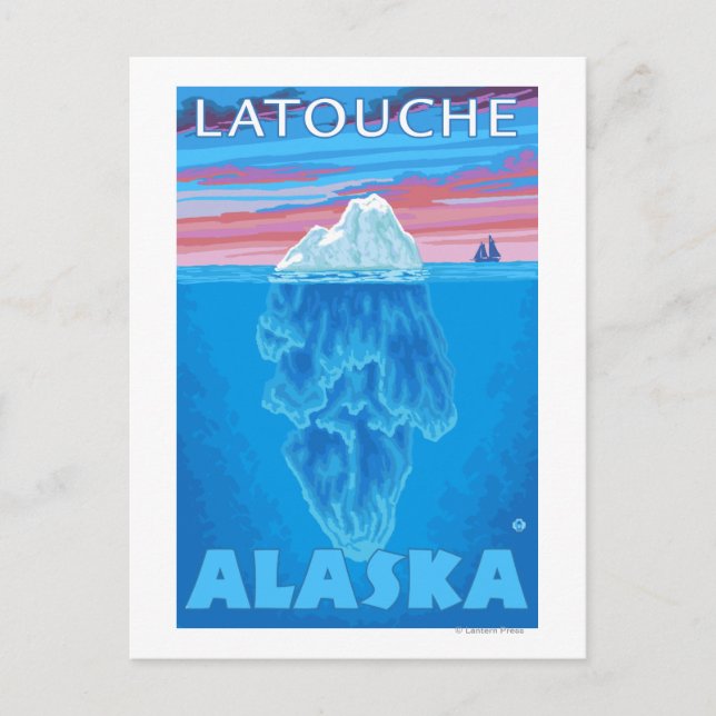 Postal Sección de Iceberg - Latouche, Alaska (Anverso)