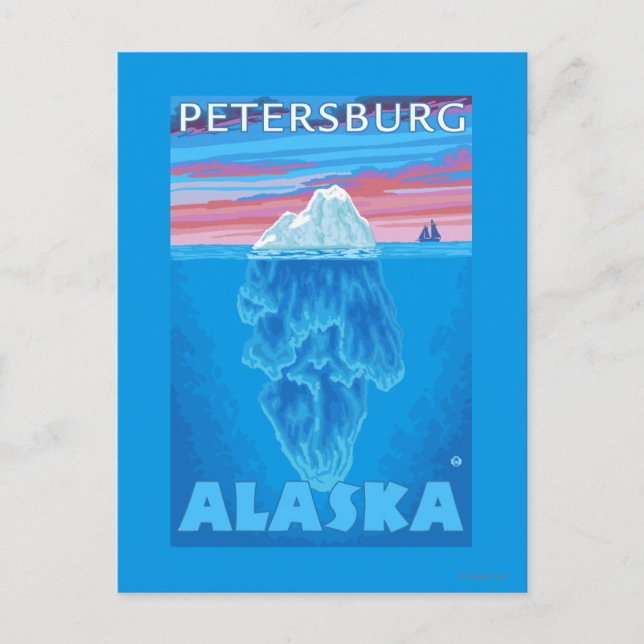 Postal Sección de Iceberg - Petersburgo, Alaska (Anverso)