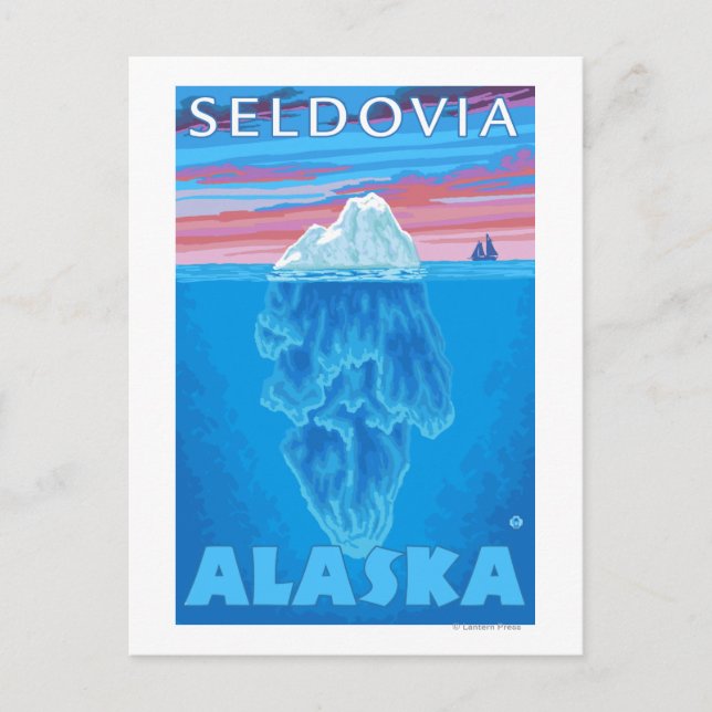 Postal Sección de Iceberg - Seldovia, Alaska (Anverso)
