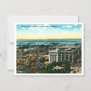 Postal Sección de Negocios de San Diego CA de los años 19