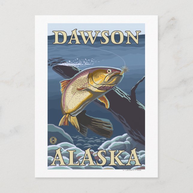 Postal Sección de Pesca de Trucha - Dawson, Alaska (Anverso)