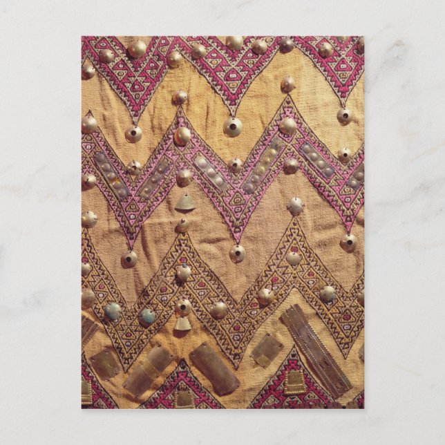 Postal Sección de tela bordada con placas de oro (Anverso)