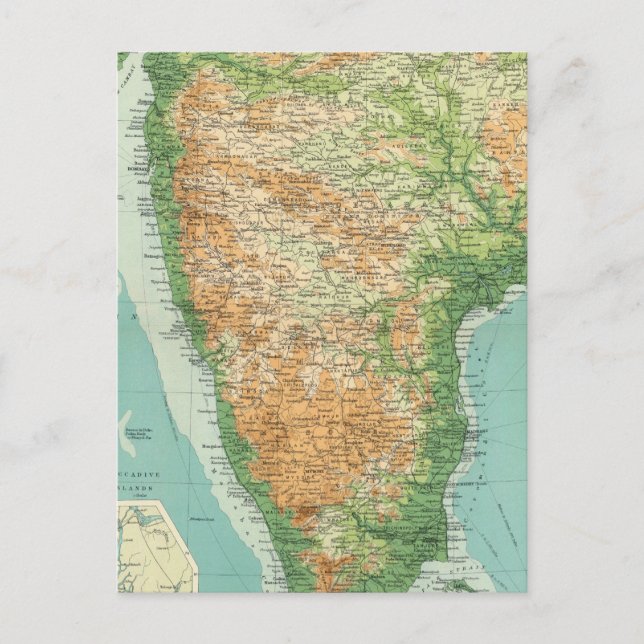 Postal Sección sur de India (Anverso)