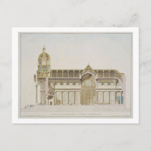Postal Sección transversal de la Iglesia de San Jacques, 