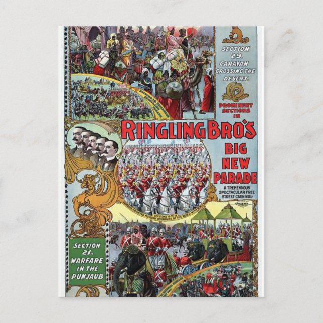 Postal Secciones del desfile de los hermanos anilladores  (Anverso)