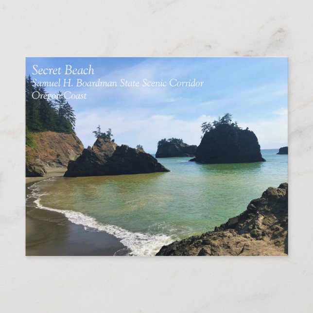 Postal Secret Beach, Samuel H. Boardman, Oregon (Anverso)