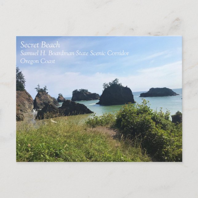Postal Secret Beach, Samuel H. Boardman, Oregon (Anverso)