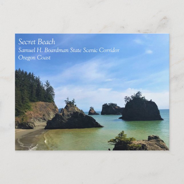 Postal Secret Beach, Samuel H. Boardman, Oregon (Anverso)