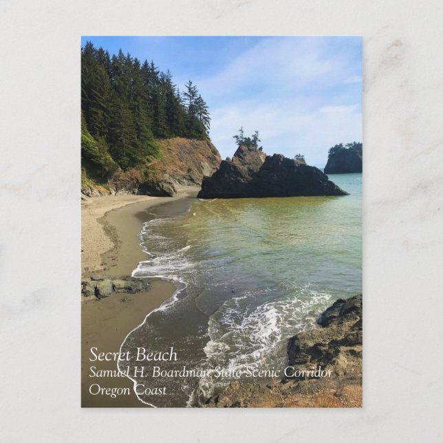 Postal Secret Beach, Samuel H. Boardman, Oregon (Anverso)