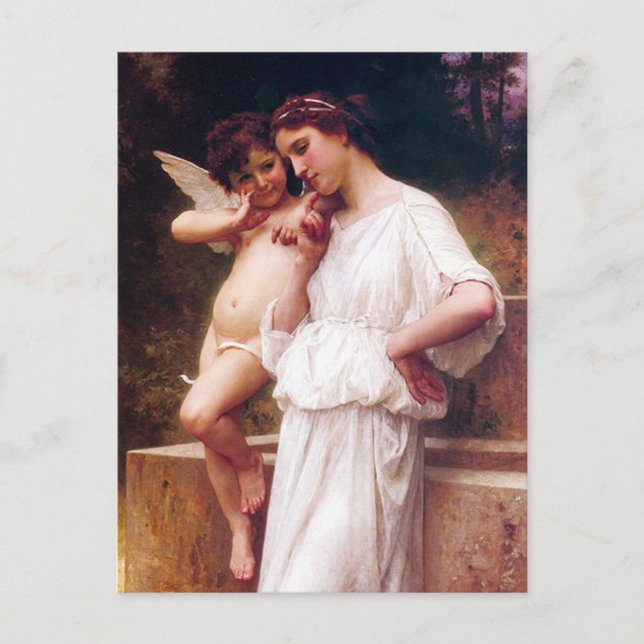 Postal ‘Secretos de amor’ de Bouguereau (Anverso)