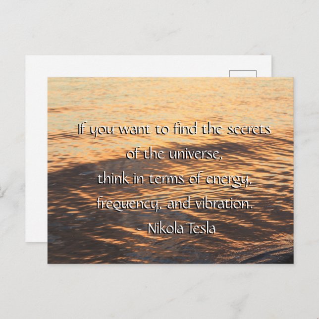 Postal Secretos de la cita del universo (Nikola Tesla) (Anverso / Reverso)