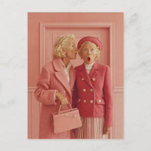 Postal Secretos rosados y estilo sorprendido
