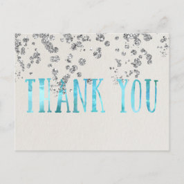 Postal Secuencias Shimmer Sea Blue y Faux Silver