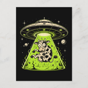 Postal Secuestro de vaca alienígena Weirdcore Surrealista