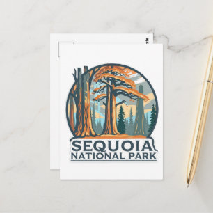 Postal Secuoyas gigantes del Parque Nacional Sequoia retr