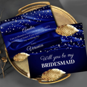 Postal Seda Azul Velvet Serás Mi Novia