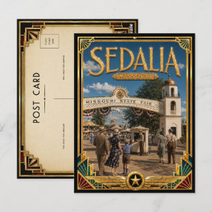 Postal Sedalia Missouri Arte Deco Vintage Edad Dorada
