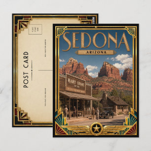 Postal Sedona Arizona Arte Deco Vintage Edad de Oro