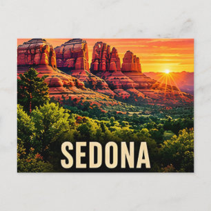 Postal Sedona Arizona EE. UU. Atardecer de roca roja Viaj