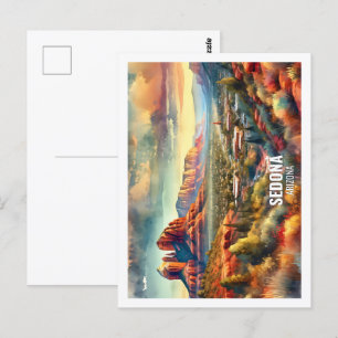 Postal Sedona Arizona Estados Unidos Famosa Place acuarel
