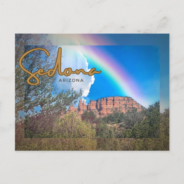 Postal Sedona, Arizona - Paisaje arcoiris de montaña (Anverso)