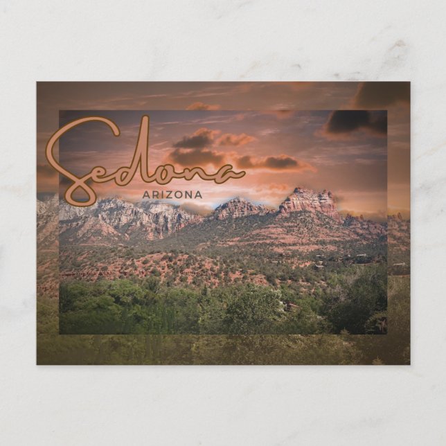Postal Sedona, Arizona Sunset Surreal (Anverso)