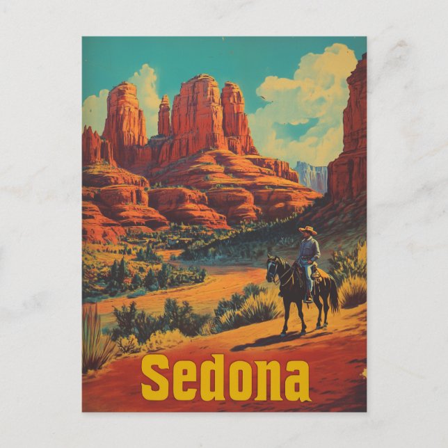 Postal Sedona Cowboy vintage (Anverso)