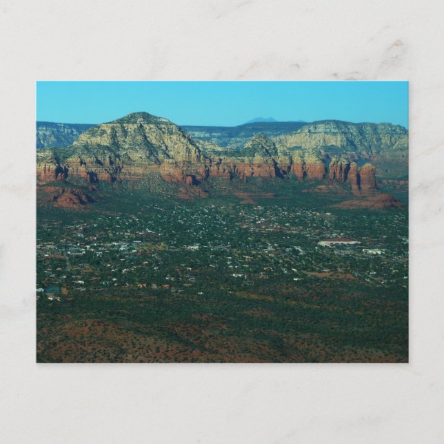 Postal Sedona y Coffee Pot Rock desde arriba (Anverso)