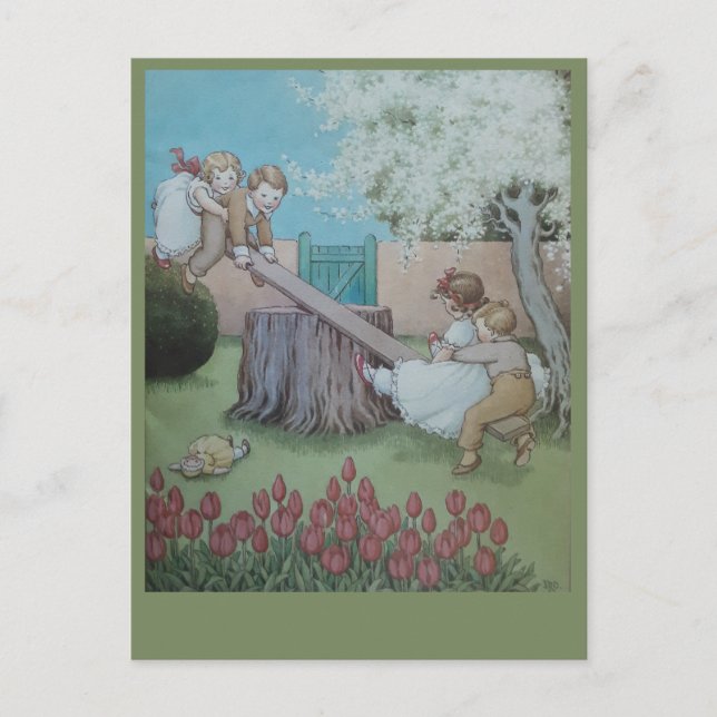 Postal Seesaw Margery Daw nursery rhyme (Anverso)