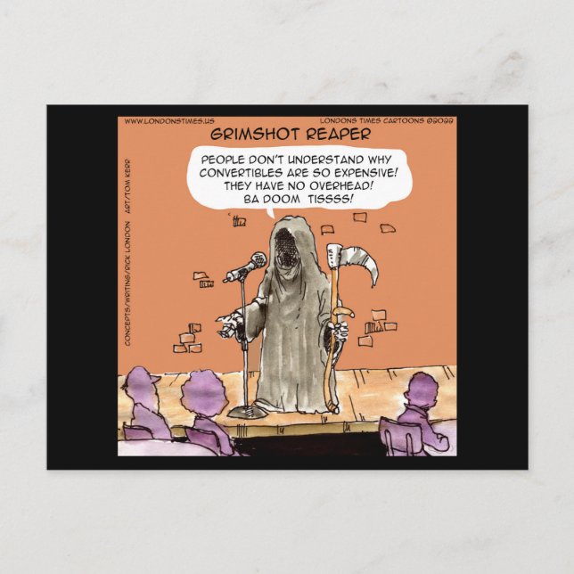Postal Segador Grimshot Reaper Cómic Divertido (Anverso)