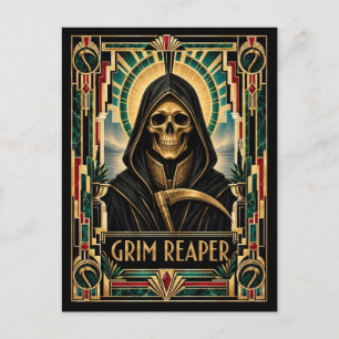 Postal Segador Siniestro, Mitológico Art Déco
