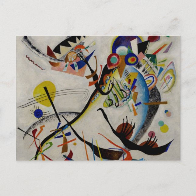 Postal Segmento azul de Kandinsky Abstract Art Postcard (Anverso)