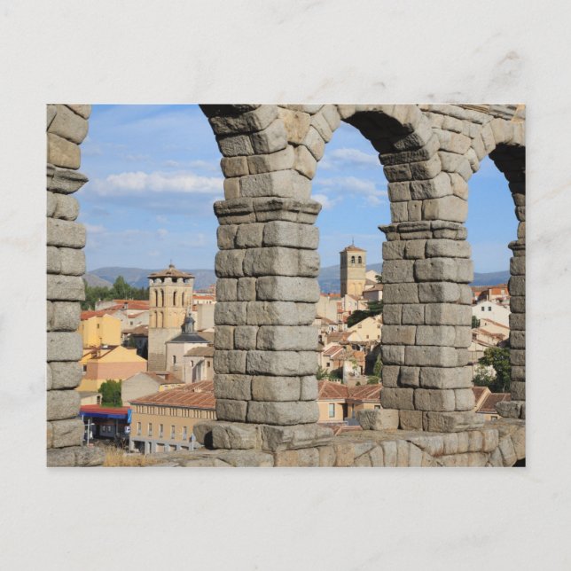 Postal Segovia, España, patrimonio mundial de la UNESCO (Anverso)
