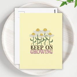 Postal Seguir Creciendo Las Citas Positivas Flores Retro