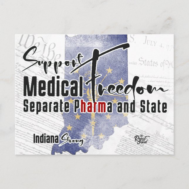 Postal Segunda edición de Indiana Medical Freedom (Anverso)