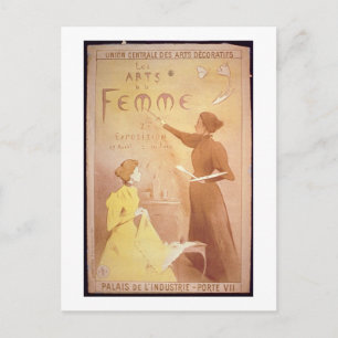 Postal "Segunda exposición de arte femenino, Palacio de l