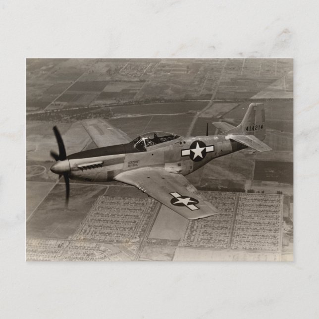 Postal Segunda Guerra Mundial: Mustang P-51 en vuelo (Anverso)