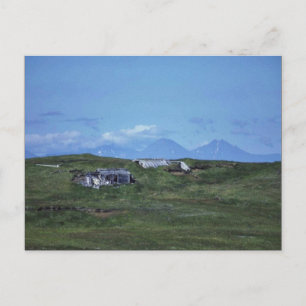 Postal Segunda Guerra Mundial Quonset Hut en la isla Amch